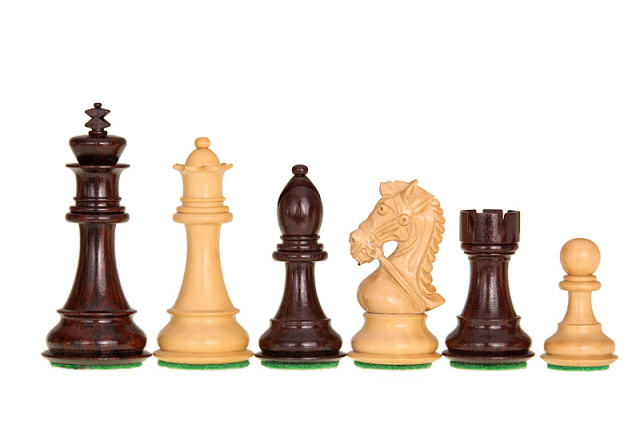 Piezas de ajedrez King's Bridal Acacia/Boj 3,5''